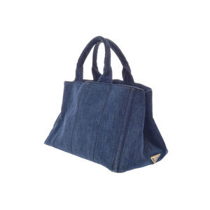 Prada Strap Tote Canapa Blue Denim